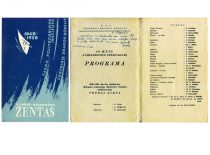 Spektaklio „Žentas“ programėlė, 1958 m. (Originalas – J. Vengraičio archyve)