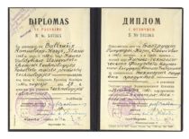 R. Baltrušio diplomas, 1950 m.