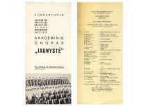 KPI akademinio choro „Jaunystė“ išvykos į Lenkiją ir Čekoslovakiją koncerto programa, 1966 m. (KTU-M)