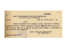KPI rektoriaus M. Martynaičio įsakymas apie doc. S. Masioko paskyrimą Elektrotechnikos fakulteto Bendrosios elektrotechnikos katedros vedėju, 1967 m. (KTU archyvas)