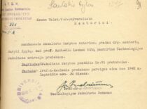 KVVDU Technologijos fakulteto dekano J. Indriūno prašymas paskirti L. Kaulakį antruoju prodekanu, 1946 m. (Originalas – KTU archyve)