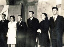 Diplomų gynimas Cheminės technologijos fakultete, 1948 m. (Iš Sasnauskų šeimos archyvo)
