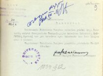 Technologijos fakulteto dekano K. Baršausko prašymas skirti K. Sasnauską vyr. laborantu, 1947 m. (Originalas – KTU archyve)