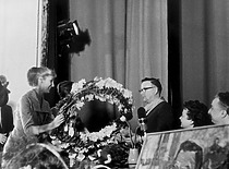 Prof. K. Baršausko 60-ies metų jubiliejaus iškilmės KPI III rūmuose, 1964 m. . (Originalas – KTU muziejuje)