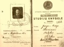 VDU Statybos fakulteto studento J. Slavėno studijų knygelė, 1941–1942 m.