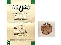 VII Pasaulio lietuvių mokslo ir kūrybos simpoziumo dalyvio garbės diplomas, 1991 m. (E. Grinienės šeimos archyvas)