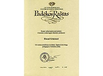 Lietuvos Respublikos švietimo ir mokslo ministro padėka prof. E. Grinienei, 2004 m. (E. Grinienės šeimos archyvas)