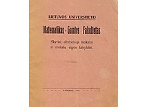 Lietuvos Universiteto Matematikos-gamtos fakulteto leidinys, 1922 m. (Originalas – KTU muziejuje)