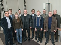 Mechatronikos instituto kolektyvas, 2013 m. Nuotraukoje (iš kairės): Ramutis Bansevičius, Marius Gudauskis, Milda Bilinauskaitė, Aurelijus Domeika, Linas Obcarskas, Andrius Vilkauskas, Darius Mažeika, Vytautas Jūrėnas, Arūnas Žvironas, Algimantas Bubulis (KTU fotoarchyvas, J. Klėmano nuotr.)