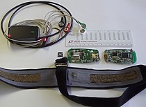 Vienas pirmųjų KTU BMII sukurtų prototipų biosignalams registruoti, 2011 m. (KTU fotoarchyvas, J. Klėmano nuotr.)