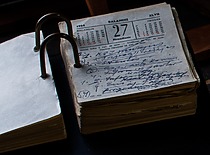 KPI rektoriaus prof. Kazimiero Baršausko stalo kalendorius, kuriame užfiksuotas KPI muziejaus įkūrimas, 1964 m. (Originalas – KTU muziejuje)