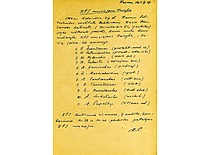 KPI muziejaus tarybos sąrašas, parašytas K. Papečkio 1964 m. balandžio 27 d. (Originalas – KTU muziejuje)