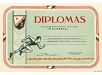 Sporto draugijos „Žalgiris“ diplomas V. Jasiukevičiui – KPI spiningavimo varžybų nugalėtojui, 1963 m. (L. Kudarienės šeimos archyvas)