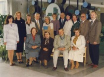 KTU Neorganinės chemijos katedros kolektyvas, 1997 m. 1-oje eilėje (i&scaron; kairės): doc. Z. Martynaitienė, prof. V. Zelionkaitė, prof. V. Janickis, doc. E. Rinkevičienė; 2-oje eilėje: doc. V. Krylova, doc. I. Ancutienė, doc. N. Kreivėnienė, doc. B. Matulis, doc. A. Degutienė, lab. ved. S. Žalenkienė, doc. E. Pažarauskas, lab. ved. R. Stokienė, R. Kublickienė, doc. A. Žarnauskas, doc.G. Paulauskas. (KTU muziejus)