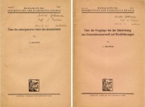 J. Janickio moksliniai straipsniai vokiečių k., 1934 m. publikuoti Vokietijoje ir dedikuoti prof. A. Purėnui (KTU muziejus)