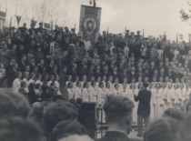 Akademinis choras I KPI festivalyje, 1956 m. (KTU muziejus)
